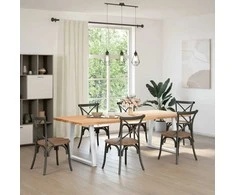 Valgomojo stalo kojelės, 2 vnt., baltos, 70x(72-73,3) cm, plienas, V formos