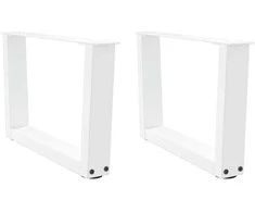 Kavos staliuko kojelės, V formos, 2 vnt., baltos, 60x(30-31,3) cm, plienas