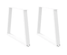 Valgomojo stalo kojelės, 2 vnt., baltos, 90x(72-73,3) cm, plienas, V formos