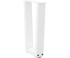 Kavos staliuko kojelės, V formos, 2 vnt., baltos, 38x(42-43,3) cm, plienas