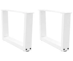 Kavos staliuko kojelės, V formos, 2 vnt., baltos, 50x(30-31,3) cm, plienas