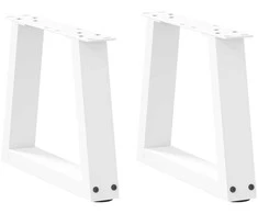Kavos staliuko kojelės, V formos, 2 vnt., baltos, 40x(30-31,3) cm, plienas