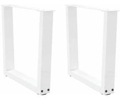 Kavos staliuko kojelės, V formos, 2 vnt., baltos, 50x(42-43,3) cm, plienas