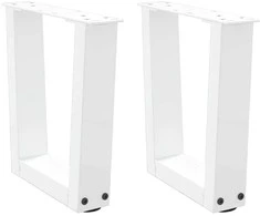 Kavos staliuko kojelės, V formos, 2 vnt., baltos, 40x(30-31,3) cm, plienas