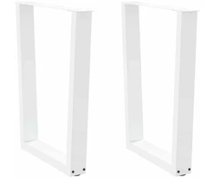 Valgomojo stalo kojelės, 2 vnt., baltos, 60x(72-73,3) cm, plienas, V formos