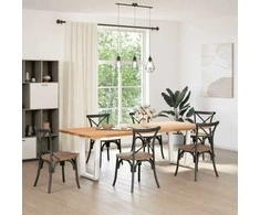 Valgomojo stalo kojelės, 2 vnt., baltos, 60x(72-73,3) cm, plienas, V formos