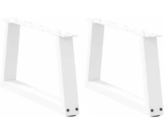 Kavos staliuko kojelės, V formos, 2 vnt., baltos, 50x(30-31,3) cm, plienas