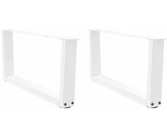 Kavos staliuko kojelės, V formos, 2 vnt., baltos, 70x(30-31,3) cm, plienas