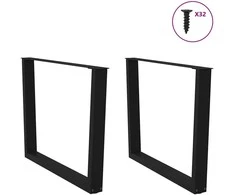 Valgomojo stalo kojos, V formos, 2 vnt., juodos, 100x(72-73,3) cm, plienas