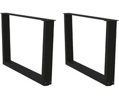 Kavos staliuko kojelės, V formos, 2 vnt., juodos, 70x(42-43,3) cm, plienas