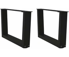 Kavos staliuko kojelės, V formos, 2 vnt., juodos, 60x(30-31,3) cm, plienas