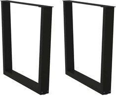 Valgomojo stalo kojelės, V formos, 2 vnt., juodos, 80x(72-73,3) cm, plienas