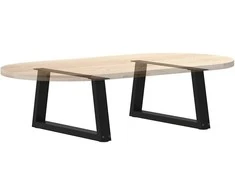 Kavos staliuko kojelės, V formos, 2 vnt., juodos, 60x(30-31,3) cm, plienas