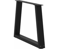 Kavos staliuko kojelės, V formos, 2 vnt., juodos, 60x(42-43,3) cm, plienas