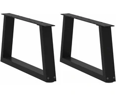 Kavos staliuko kojelės, V formos, 2 vnt., juodos, 70x(30-31,3) cm, plienas