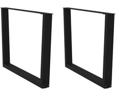 Valgomojo stalo kojos, V formos, 2 vnt., juodos, 100x(72-73,3) cm, plienas