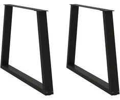 Valgomojo stalo kojelės, V formos, 2 vnt., juodos, 90x(72-73,3) cm, plienas