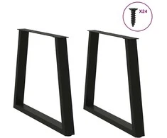 Valgomojo stalo kojelės, V formos, 2 vnt., juodos, 70x(72-73,3) cm, plienas