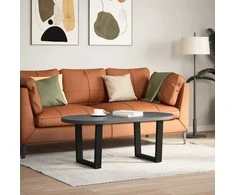 Kavos staliuko kojelės, V formos, 2 vnt., juodos, 60x(42-43,3) cm, plienas
