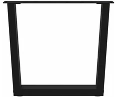 Kavos staliuko kojelės, V formos, 2 vnt., juodos, 50x(42-43,3) cm, plienas