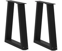 Kavos staliuko kojelės, V formos, 2 vnt., juodos, 38x(42-43,3) cm, plienas