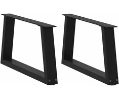Kavos staliuko kojelės, V formos, 2 vnt., juodos, 50x(30-31,3) cm, plienas