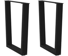 Valgomojo stalo kojelės, V formos, 2 vnt., juodos, 70x(72-73,3) cm, plienas