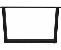 Kavos staliuko kojelės, V formos, 2 vnt., juodos, 70x(42-43,3) cm, plienas