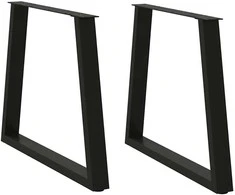 Valgomojo stalo kojelės, V formos, 2 vnt., juodos, 80x(72-73,3) cm, plienas