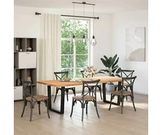 Valgomojo stalo kojelės, V formos, 2 vnt., juodos, 90x(72-73,3) cm, plienas
