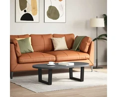Kavos staliuko kojelės, V formos, 2 vnt., juodos, 60x(30-31,3) cm, plienas