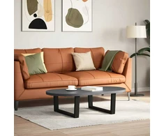 Kavos staliuko kojelės, V formos, 2 vnt., juodos, 70x(30-31,3) cm, plienas