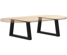 Kavos staliuko kojelės, V formos, 2 vnt., juodos, 70x(30-31,3) cm, plienas