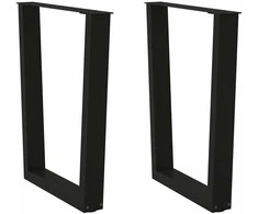Valgomojo stalo kojelės, V formos, 2 vnt., juodos, 60x(72-73,3) cm, plienas