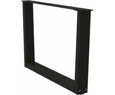 Kavos staliuko kojelės, V formos, 2 vnt., juodos, 70x(42-43,3) cm, plienas