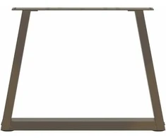 Kavos staliuko kojelės, V formos, 2 vnt., natūralus plienas, 70x(42-43,3) cm, plienas