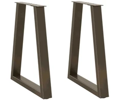 Valgomojo stalo kojelės, V formos, 2 vnt., natūralus plienas, 50x(72-73,3) cm, plienas