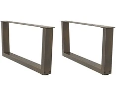 Kavos staliuko kojelės, V formos, 2 vnt., natūralus plienas, 70x(30-31,3) cm, plienas