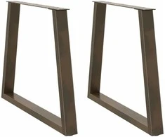 Valgomojo stalo kojelės, V formos, 2 vnt., natūralus plienas, 80x(72-73,3) cm, plienas