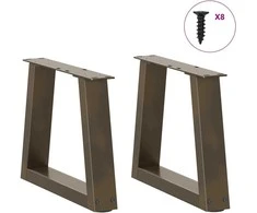 Kavos staliuko kojelės, V formos, 2 vnt., natūralus plienas, 30x(30-31,3) cm, plienas