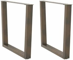 Valgomojo stalo kojelės, V formos, 2 vnt., natūralus plienas, 80x(72-73,3) cm, plienas