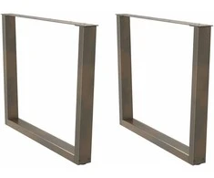 Valgomojo stalo kojelės, V formos, 2 vnt., natūralus plienas, 100 x (72-73,3) cm, plienas