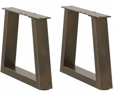 Kavos staliuko kojelės, V formos, 2 vnt., natūralus plienas, 30x(30-31,3) cm, plienas