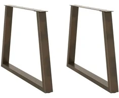 Valgomojo stalo kojelės, V formos, 2 vnt., natūralus plienas, 90x(72-73,3) cm, plienas