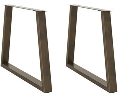 Valgomojo stalo kojelės, V formos, 2 vnt., natūralus plienas, 100 x (72-73,3) cm, plienas