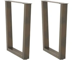Valgomojo stalo kojelės, V formos, 2 vnt., natūralus plienas, 60x(72-73,3) cm, plienas