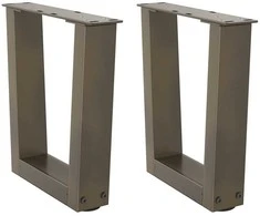 Kavos staliuko kojelės, V formos, 2 vnt., natūralus plienas, 40x(30-31,3) cm, plienas