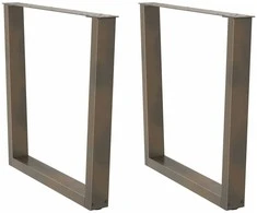 Valgomojo stalo kojelės, V formos, 2 vnt., natūralus plienas, 90x(72-73,3) cm, plienas