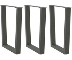 Valgomojo stalo kojos, V formos, 3 vnt., antracito spalvos, 70x(72-73,3) cm, plienas