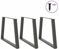 Valgomojo stalo kojos, 3 vnt., antracito spalvos, 90x(72-73,3) cm, plienas